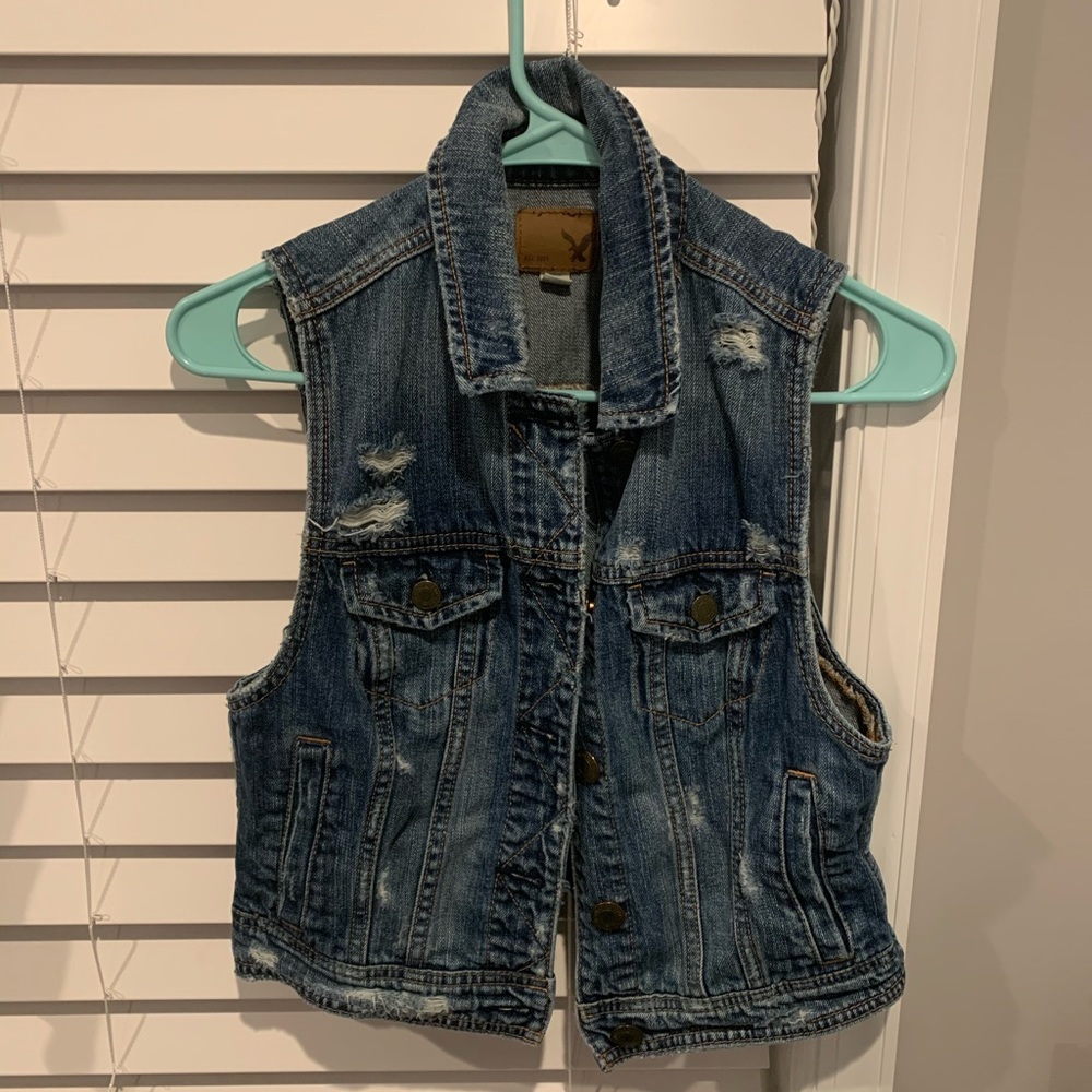 AE Distressed Denim Vest